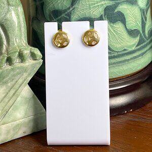 Adornia - Fine 14K Yellow Gold-Plated Mixed Shapes Topaz Disc Stud Earrings